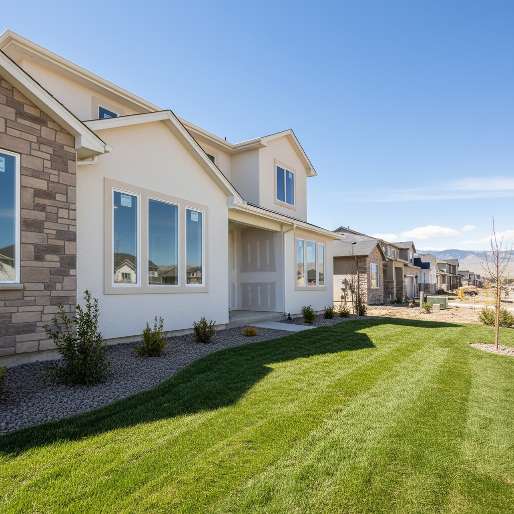Completed drywall texturing work at a residential property in Lehi, UT