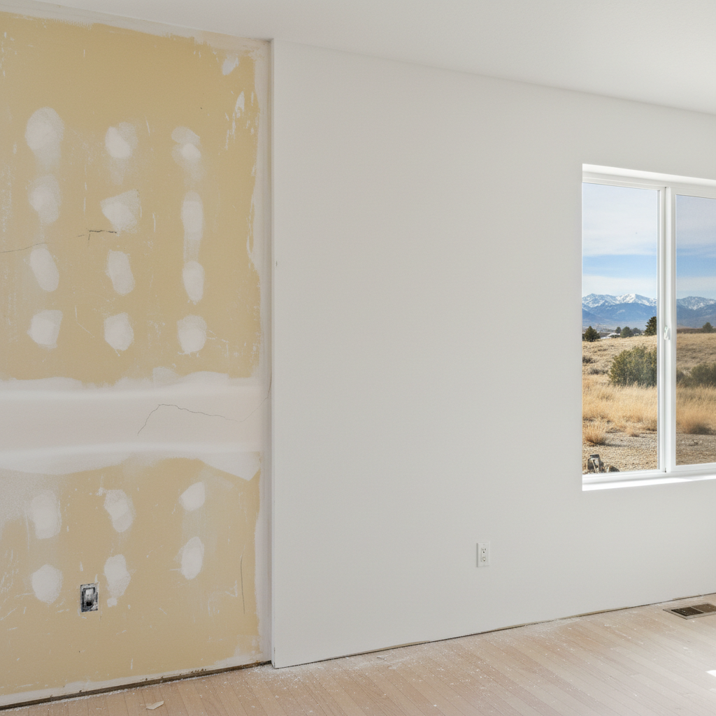 Completed drywall texturing work at a residential property in Millcreek, UT