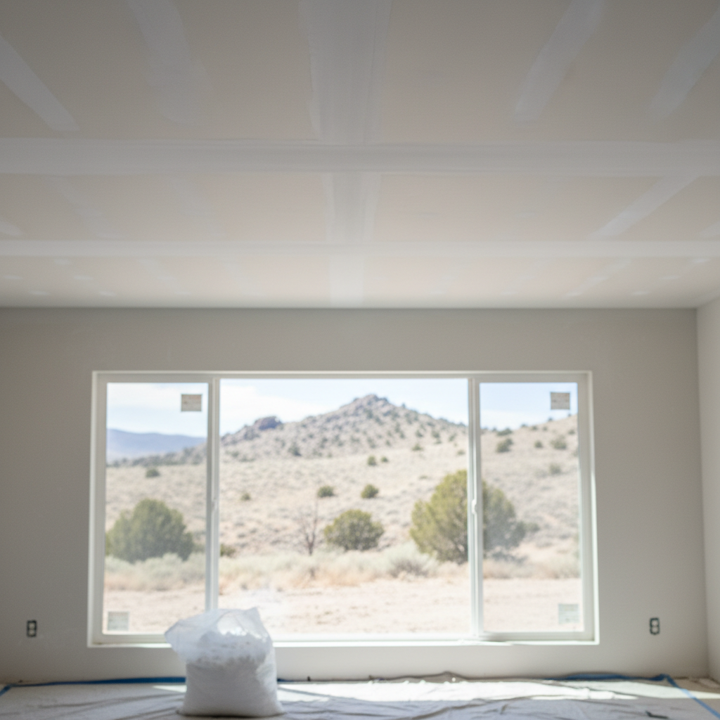 Completed popcorn ceiling removal work at a residential property in Millcreek, UT