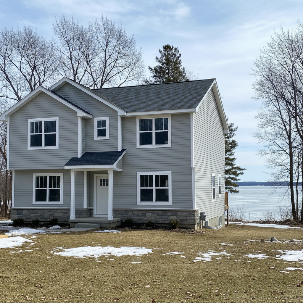 Completed vinyl siding installation work at a residential property in Superior, WI