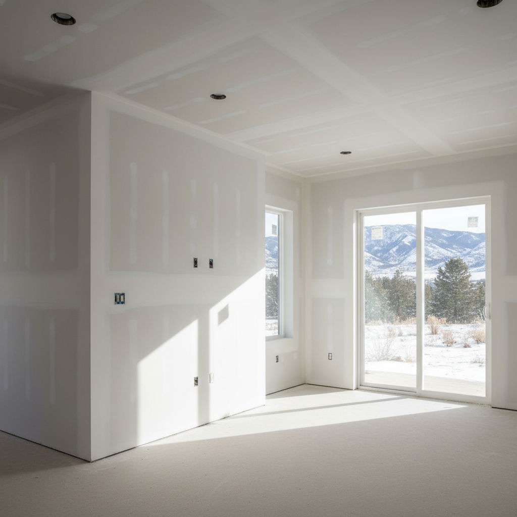 Completed sheetrock installation work at a residential property in Millcreek, UT