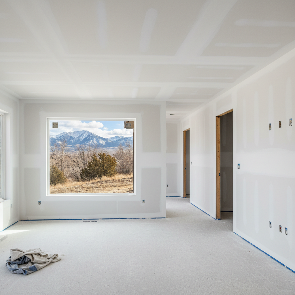 Completed drywall priming work at a residential property in Millcreek, UT