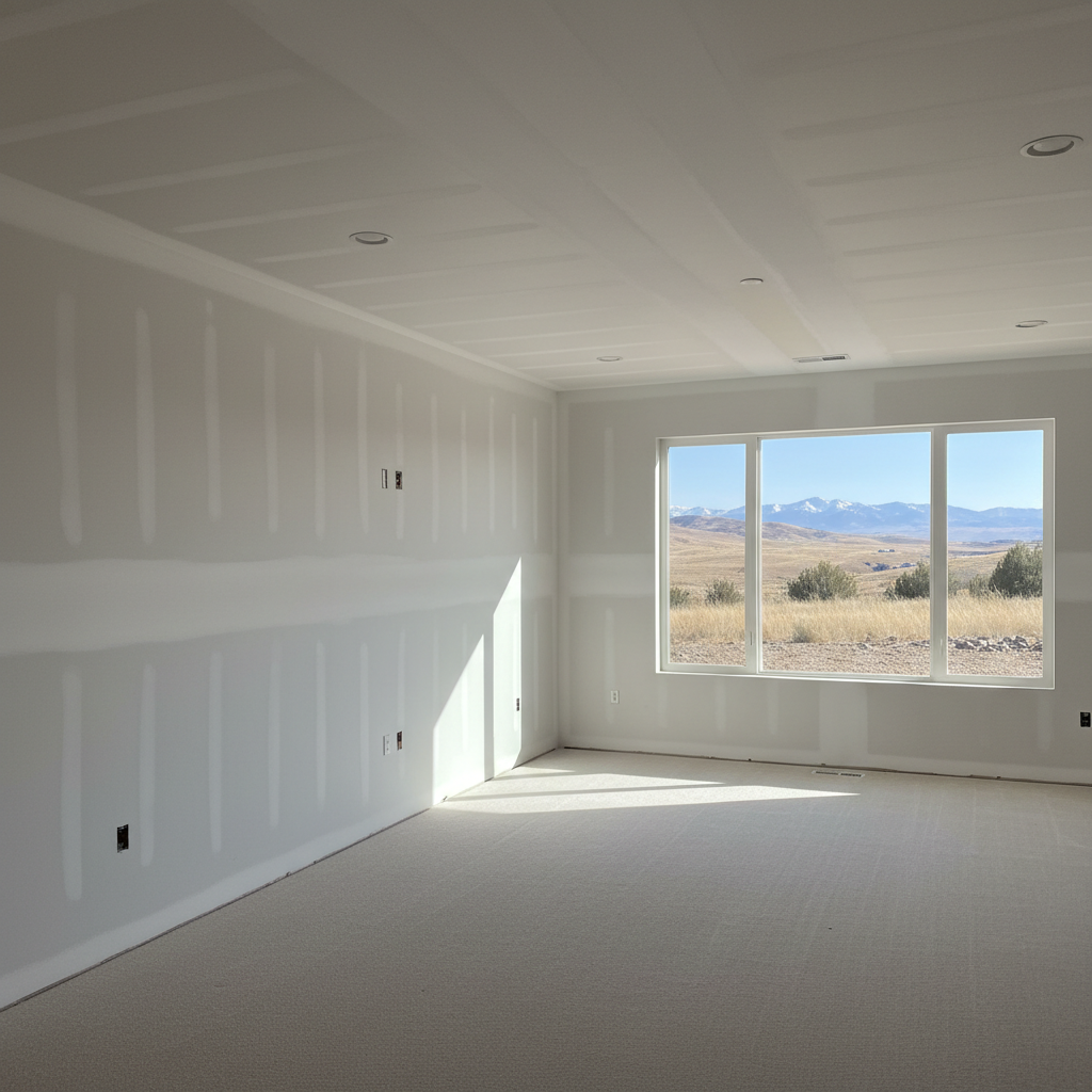 Completed drywall hanging work at a residential property in Taylorsville, UT