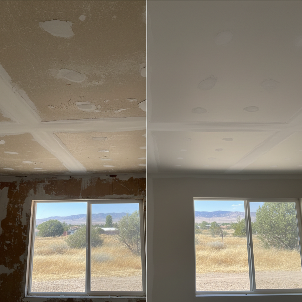 Completed ceiling drywall installation work at a residential property in South Jordan, UT