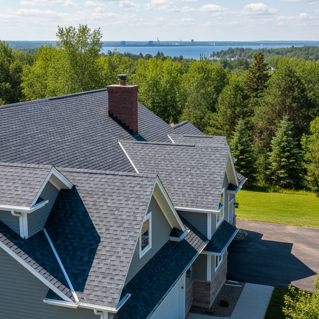 Completed new construction roofing work at a residential property in Superior, WI