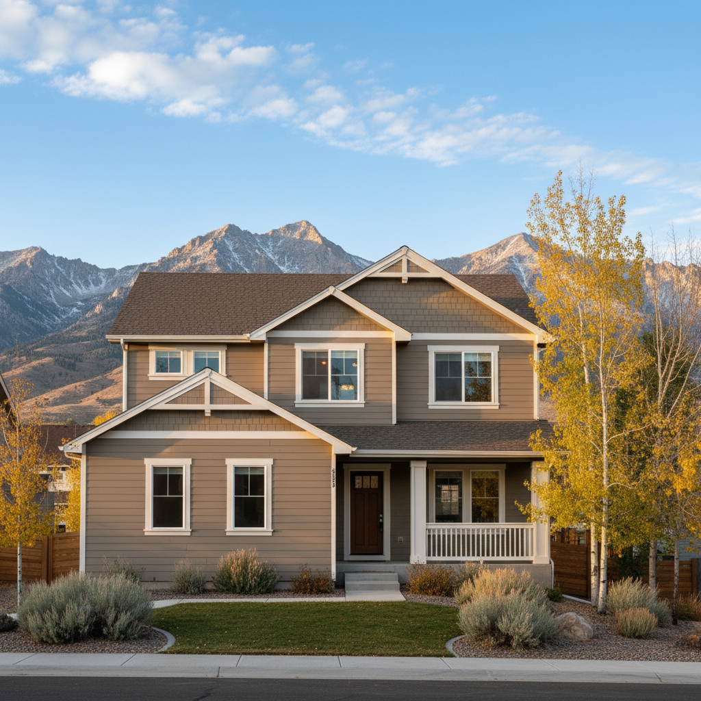 Completed cement siding work at a residential property in Provo, UT