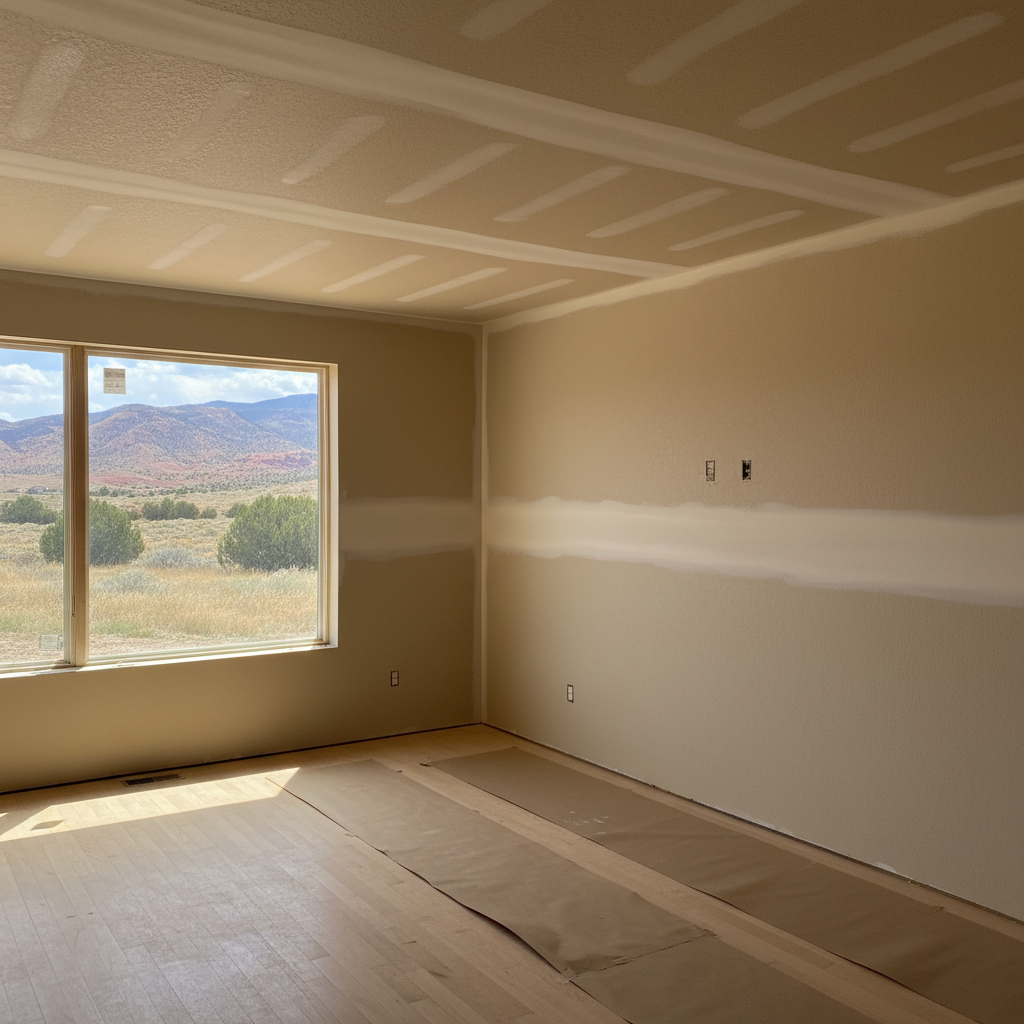 Completed drywall texturing work at a residential property in Ogden, UT