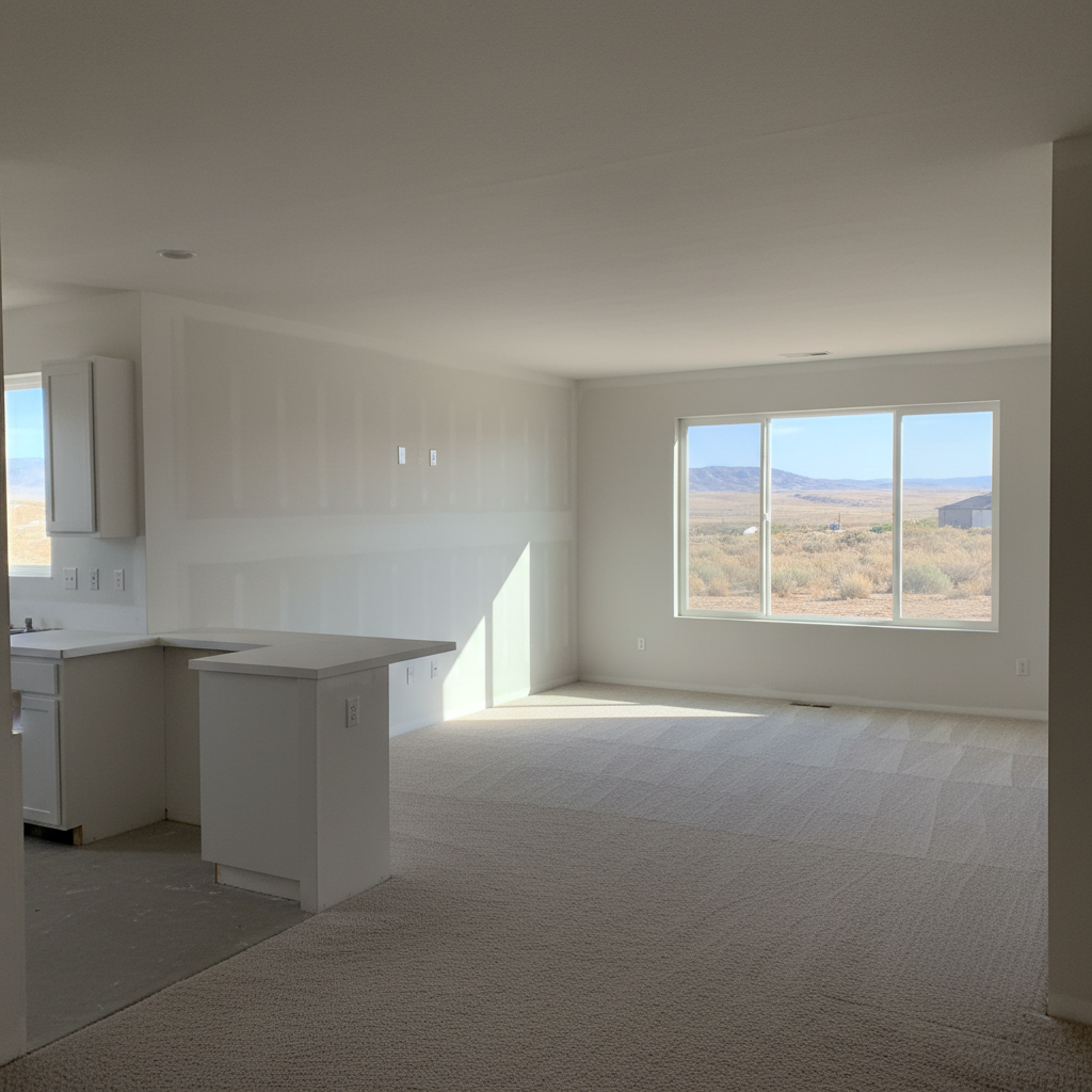 Completed sheetrock installation work at a residential property in South Jordan, UT