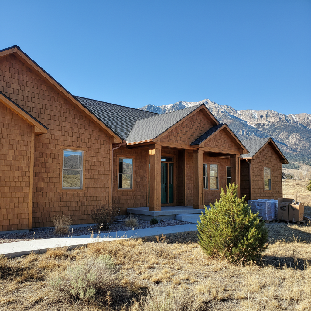 Completed wooden siding work at a residential property in Provo, UT