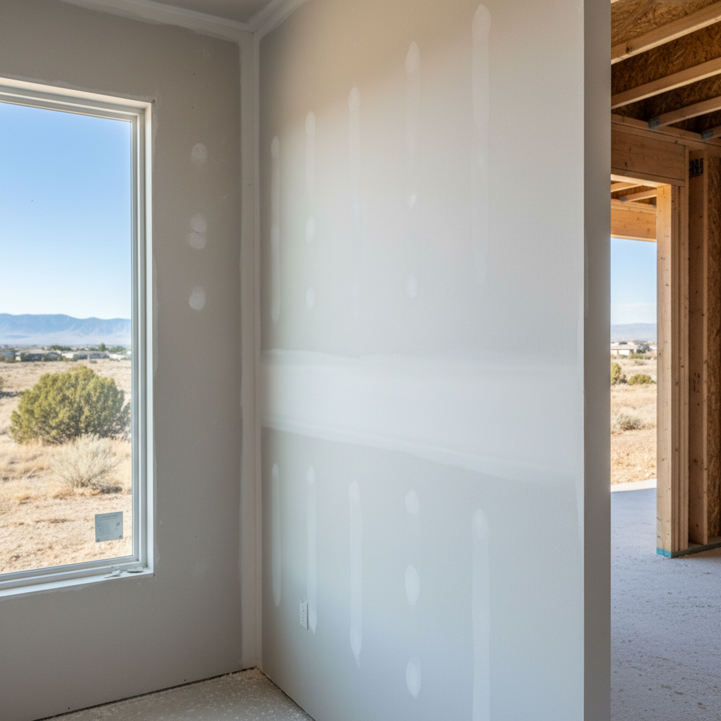 Completed drywall hanging work at a residential property in Lehi, UT