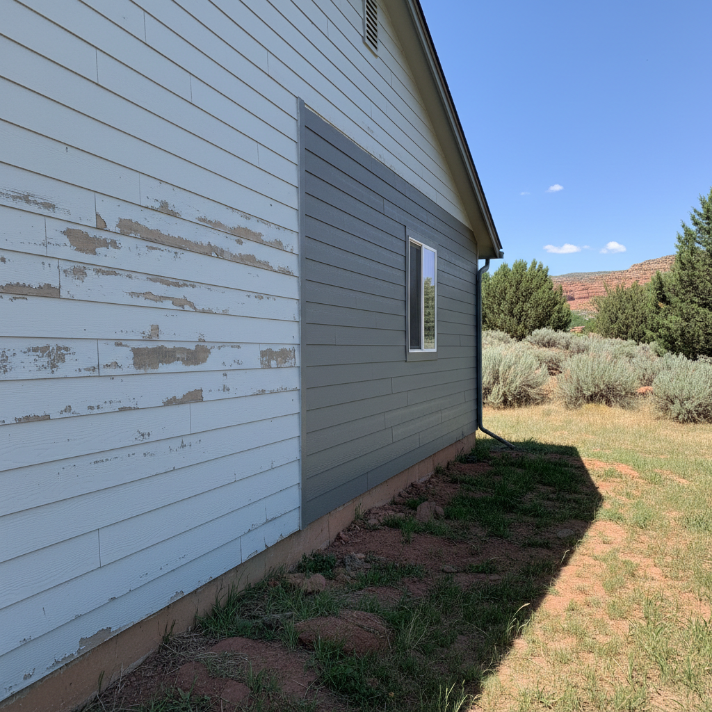 Completed siding installation work at a residential property in South Jordan, UT