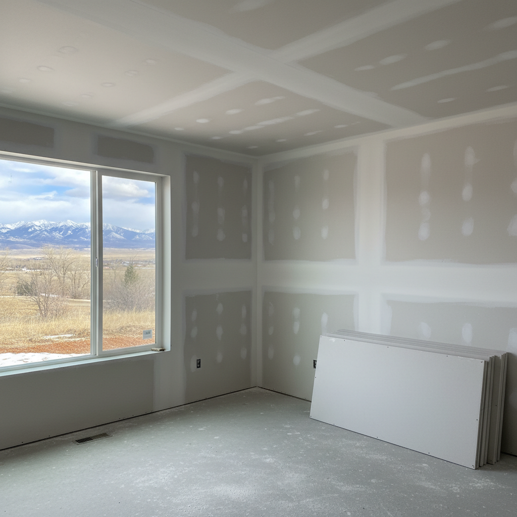 Completed drywall taping and mudding work at a residential property in Millcreek, UT