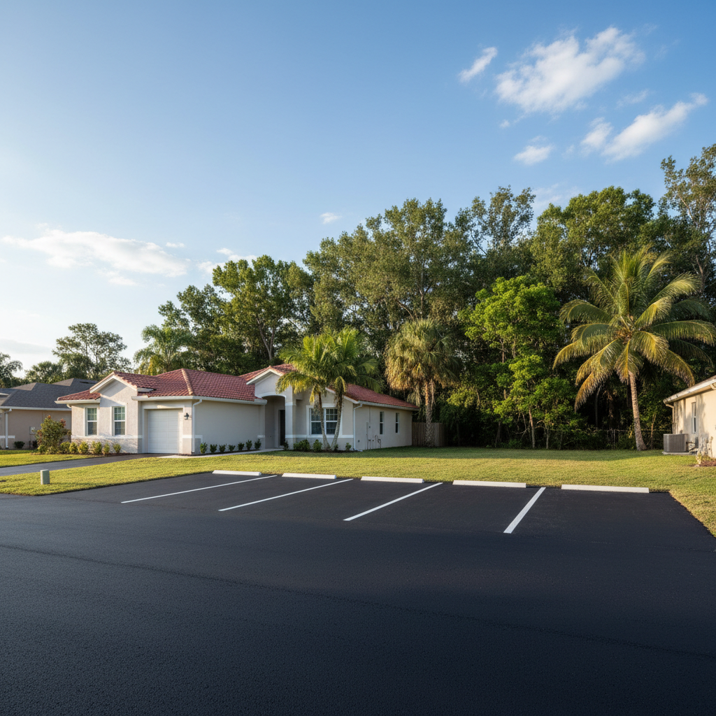 Completed commercial asphalt work at a residential property in Bradenton, FL