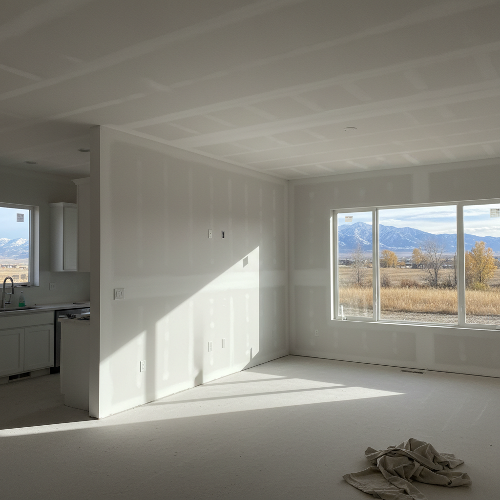 Completed drywall finishing work at a residential property in Taylorsville, UT