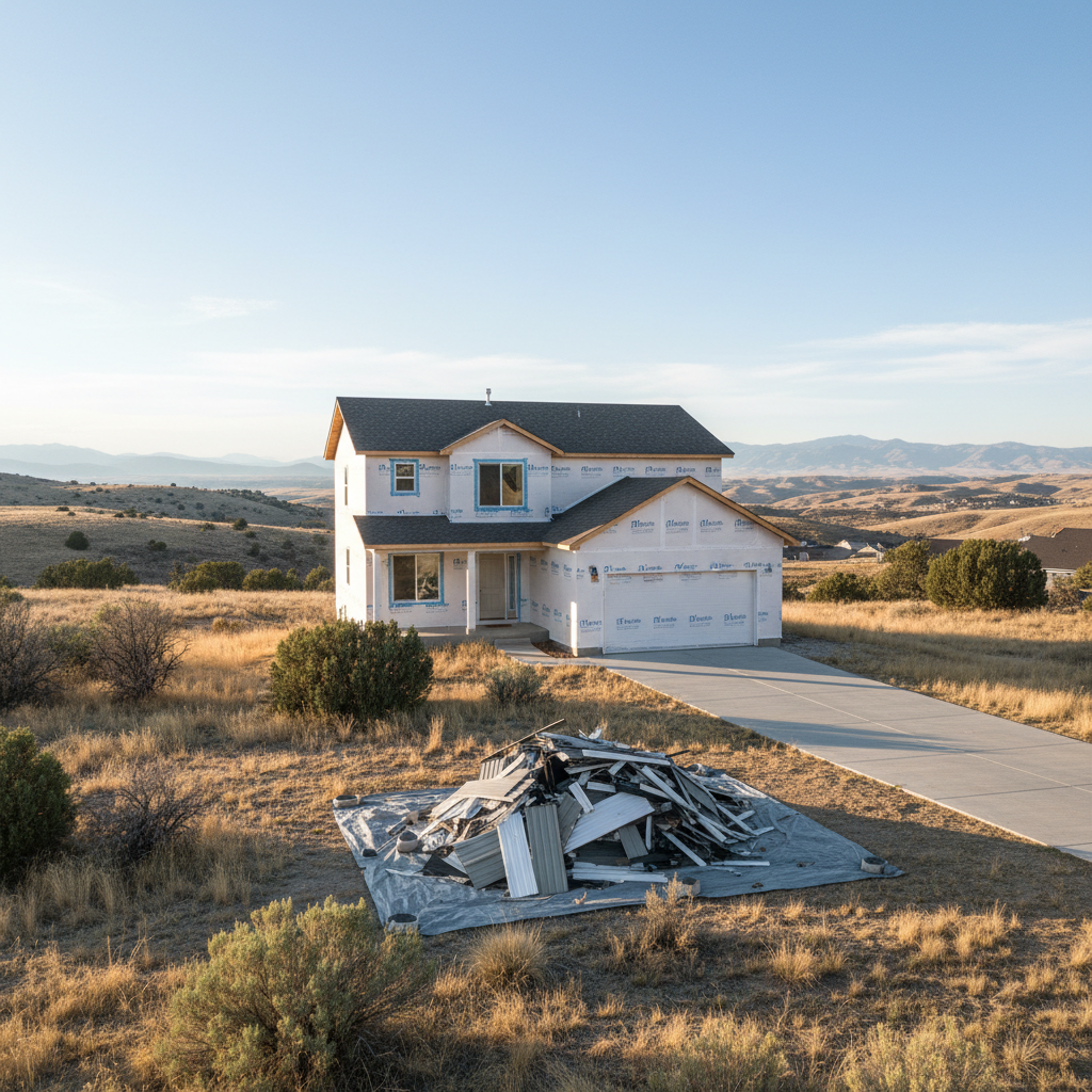Completed siding removal work at a residential property in Lehi, UT