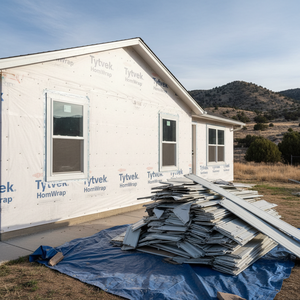 Completed siding removal work at a residential property in South Jordan, UT