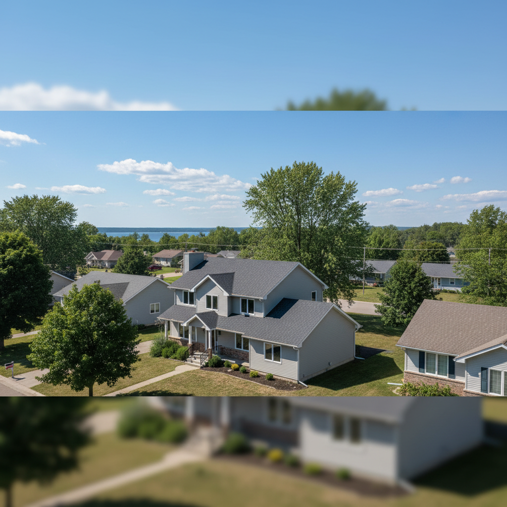 Completed storm damage repair work at a residential property in Superior, WI