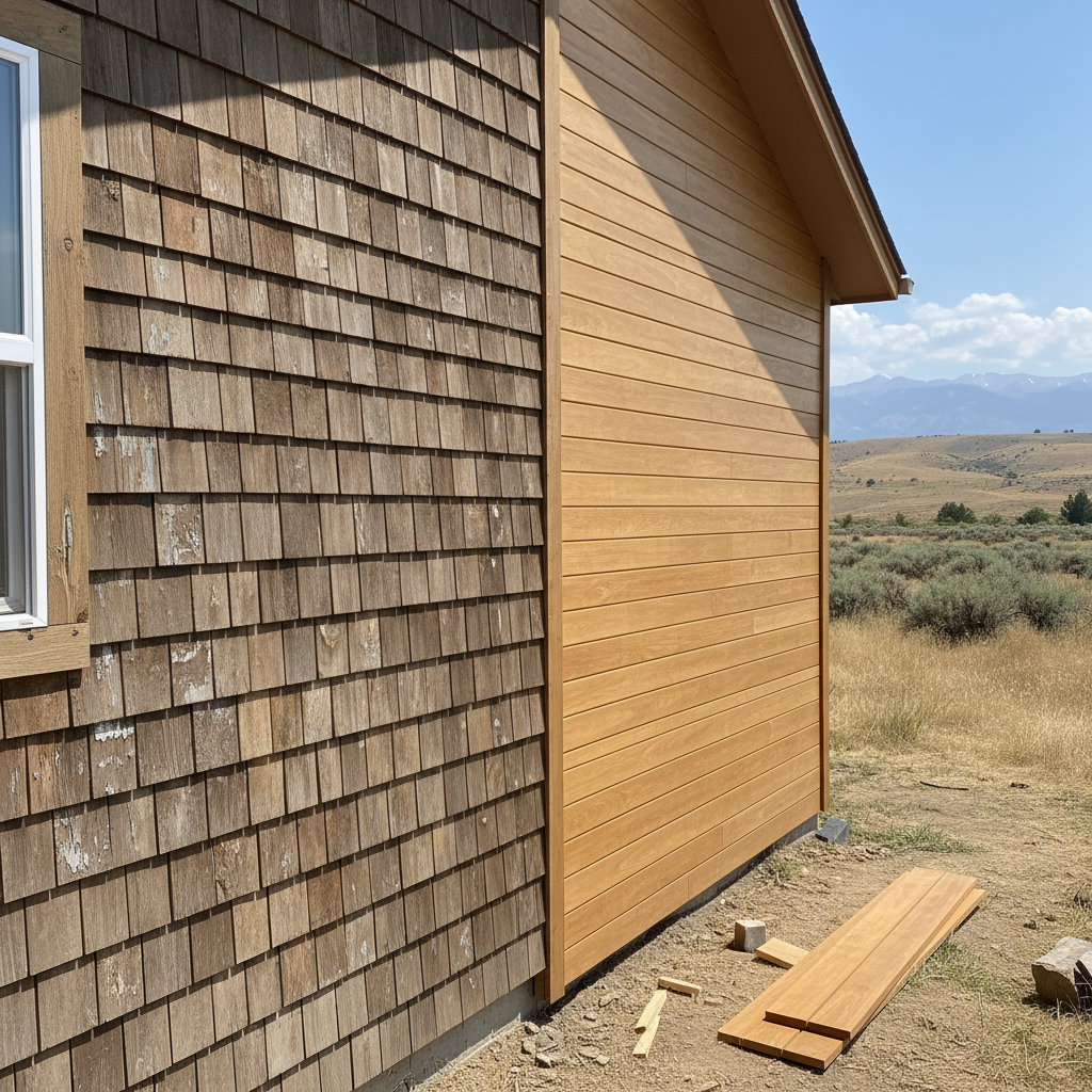 Completed wooden siding work at a residential property in Lehi, UT