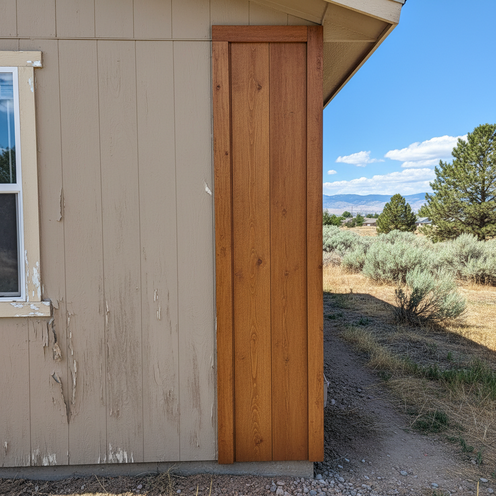 Completed wooden siding work at a residential property in Taylorsville, UT