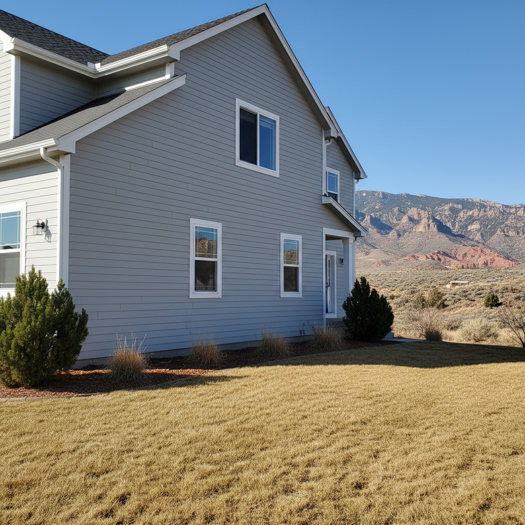 Completed vinyl siding installation work at a residential property in Provo, UT