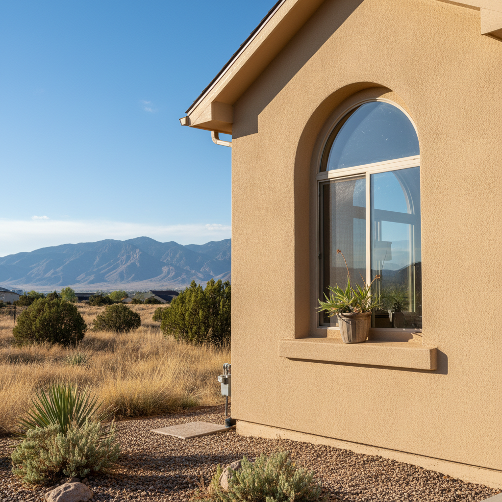 Completed stucco painting work at a residential property in West Jordan, UT