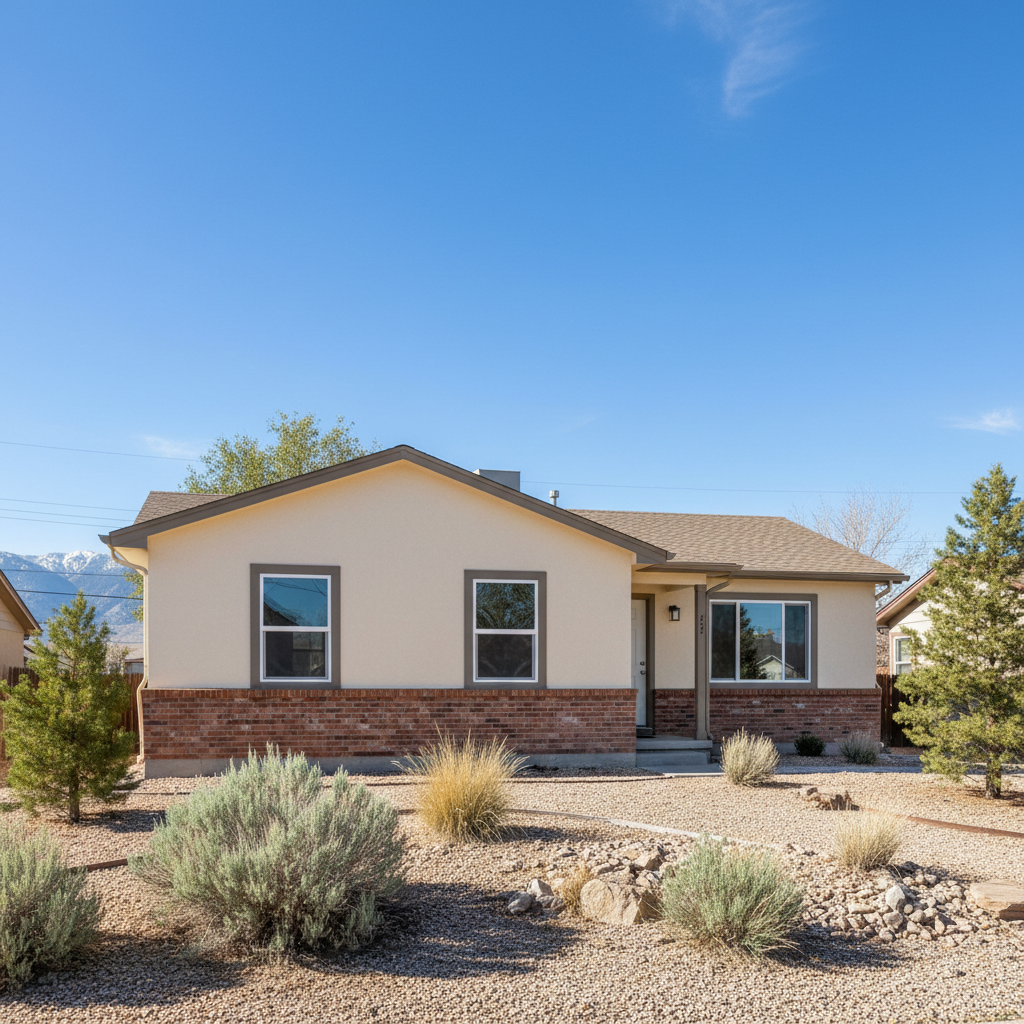Completed stucco painting work at a residential property in Provo, UT
