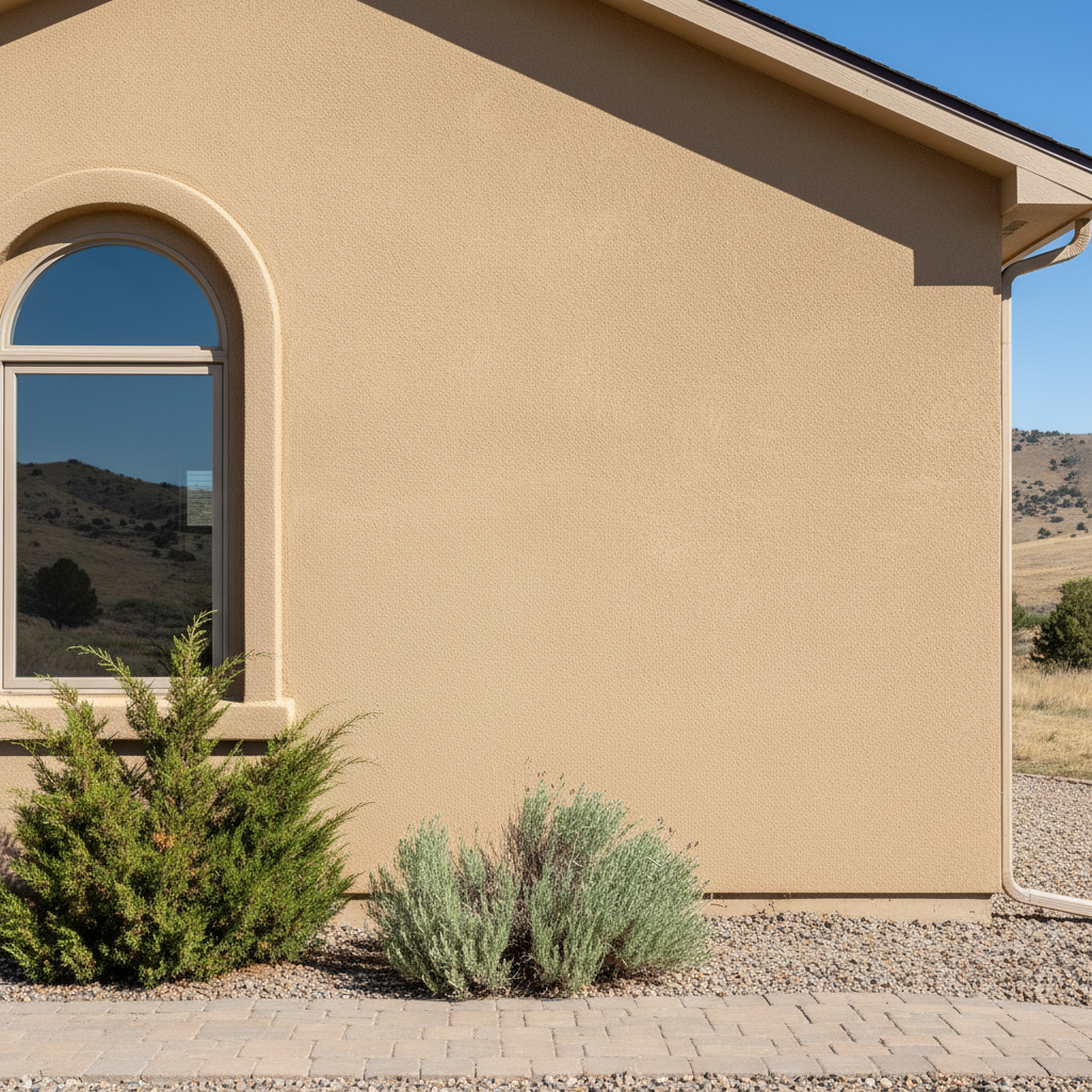 Completed stucco painting work at a residential property in Orem, UT