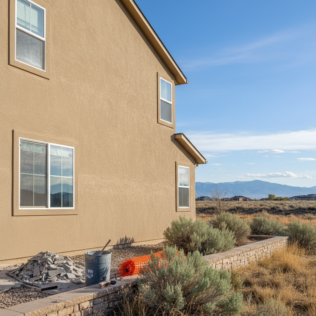 Completed stucco removal work at a residential property in West Valley City, UT