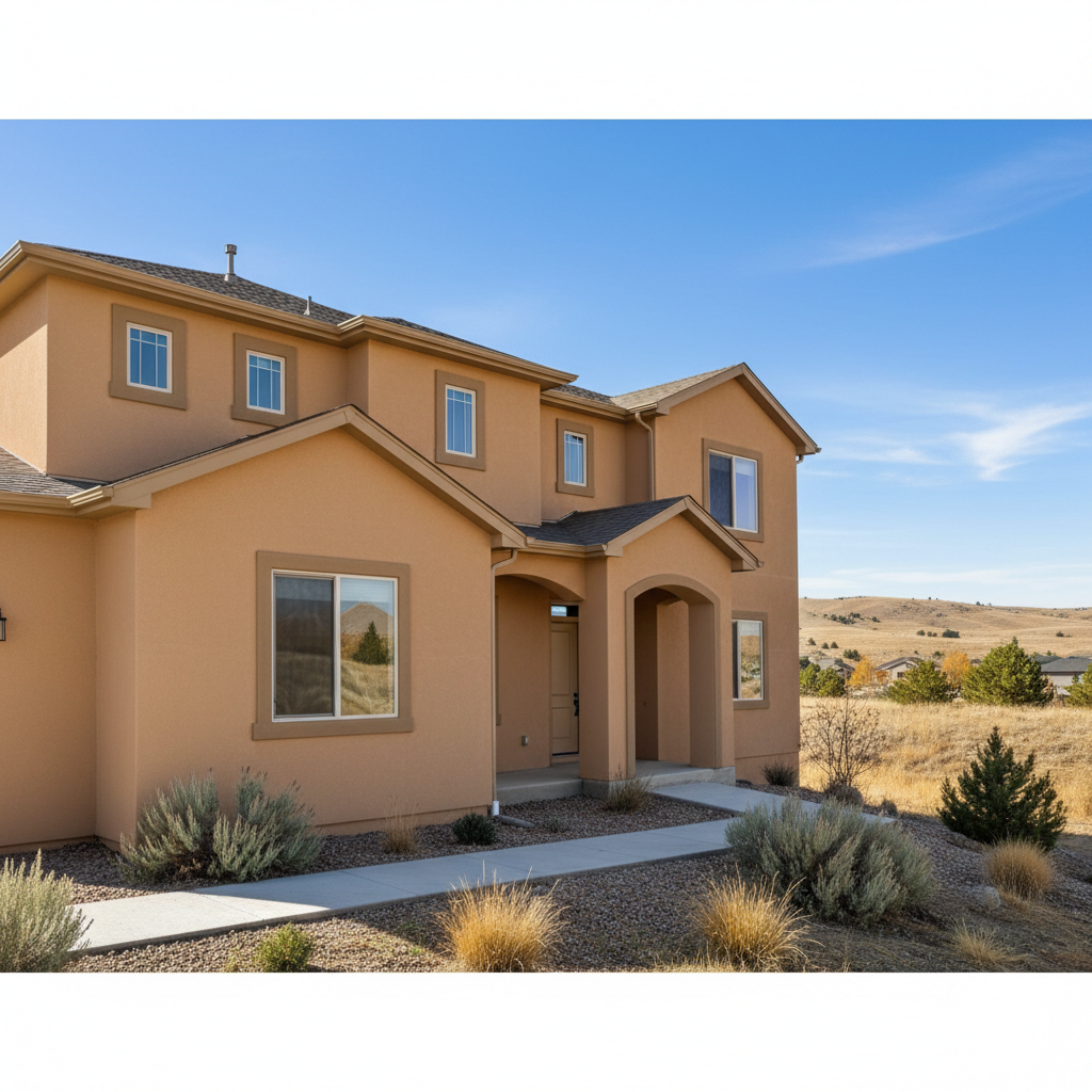 Completed stucco installation work at a residential property in West Jordan, UT