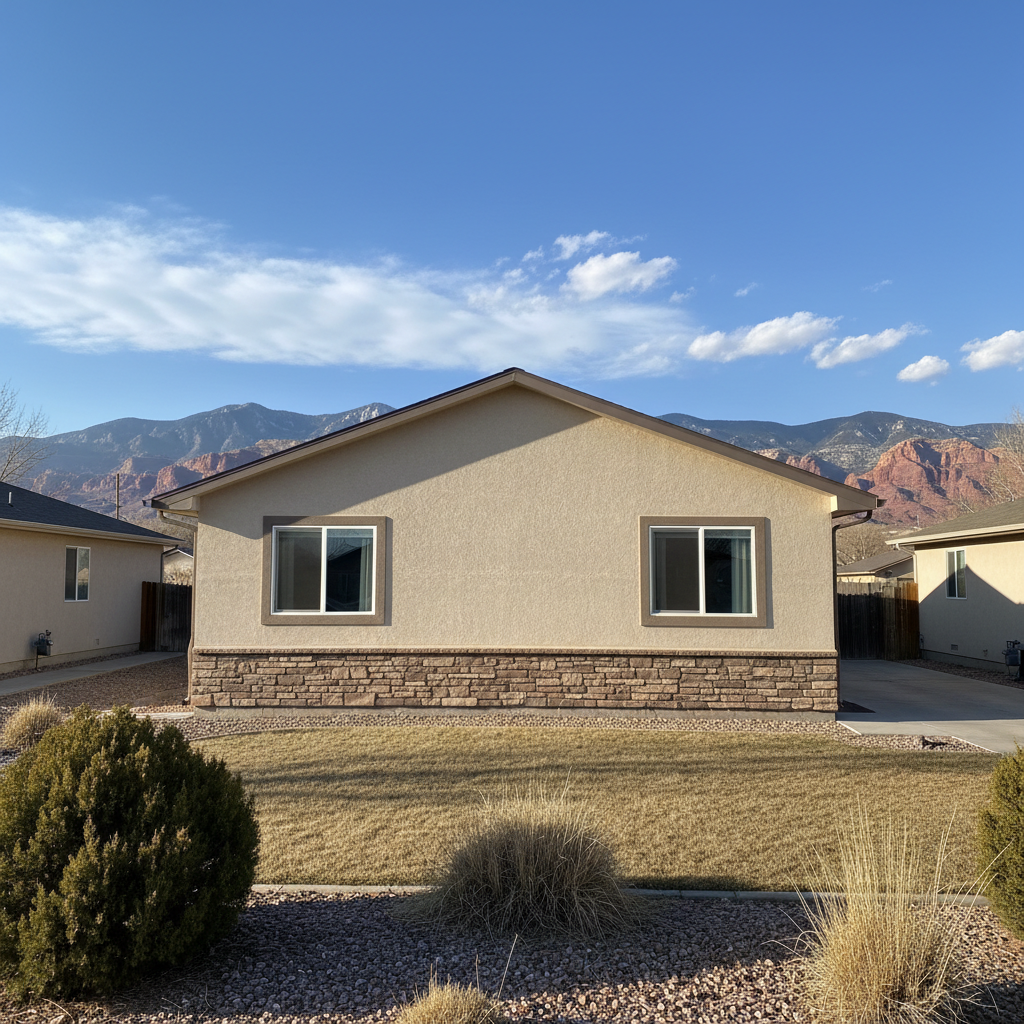 Completed stucco replacement work at a residential property in West Jordan, UT