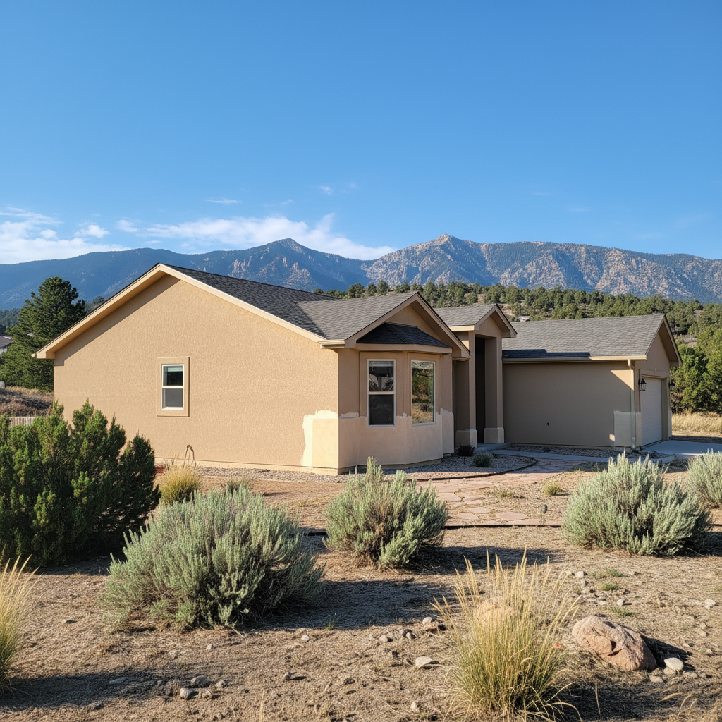 Completed stucco repair work at a residential property in Sandy, UT