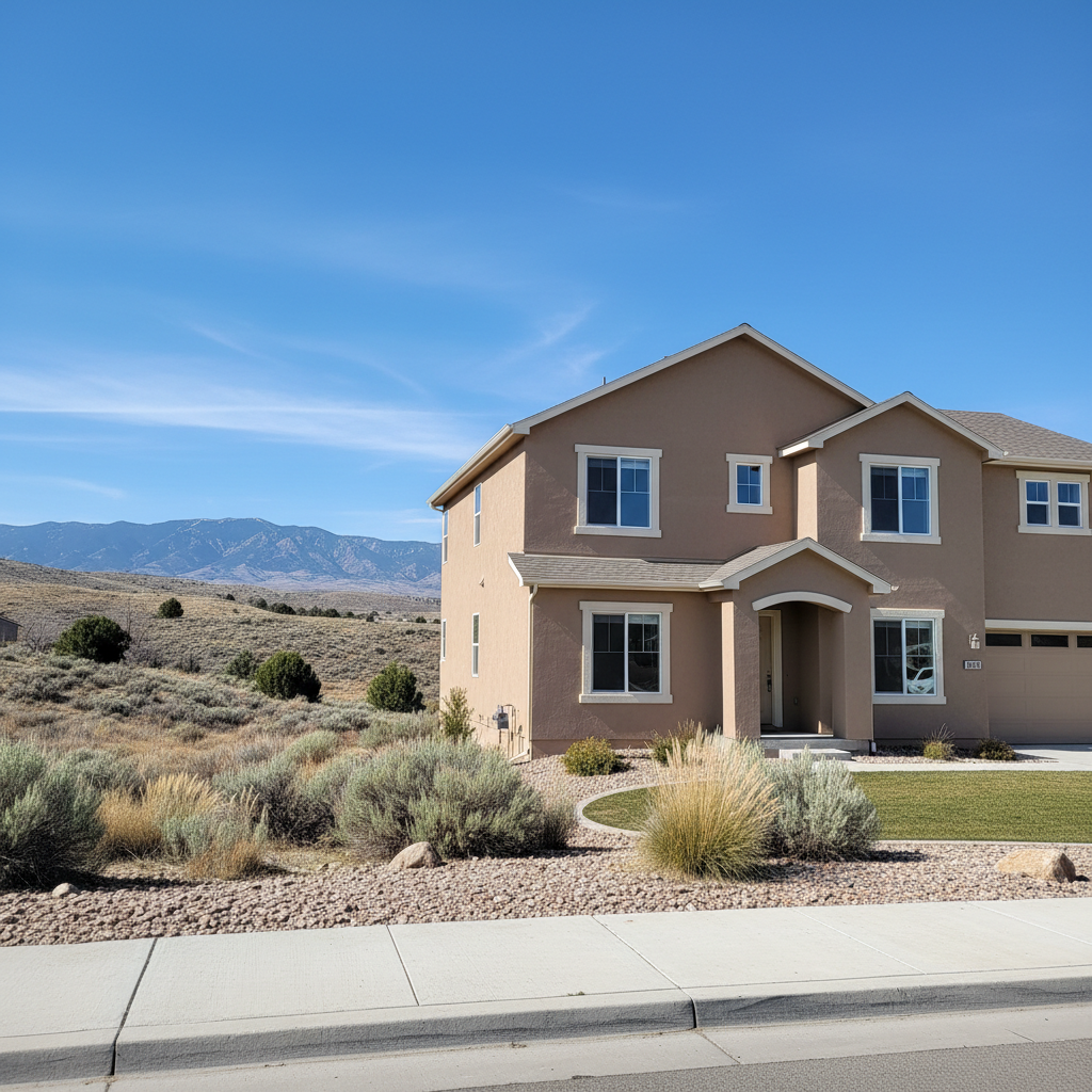 Completed stucco painting work at a residential property in Lehi, UT