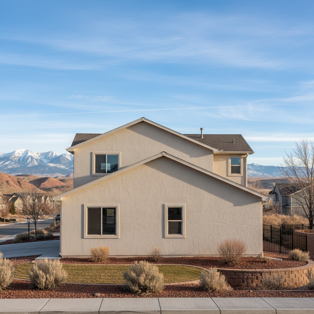 Completed residential stucco work at a residential property in Lehi, UT