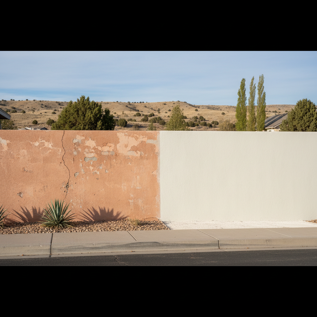 Completed stucco painting work at a residential property in Lehi, UT