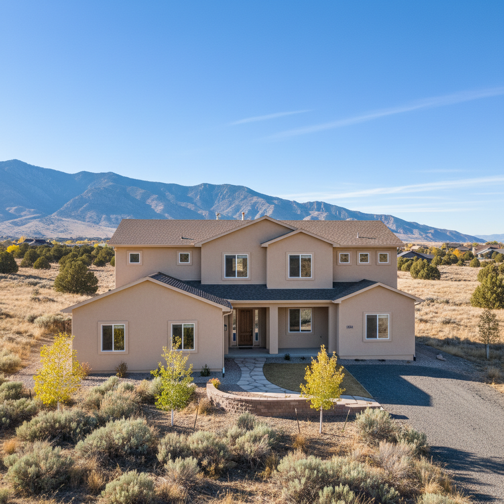 Completed residential stucco work at a residential property in Herriman, UT