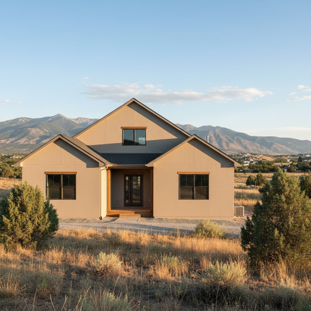 Completed stucco installation work at a residential property in Eagle Mountain, UT