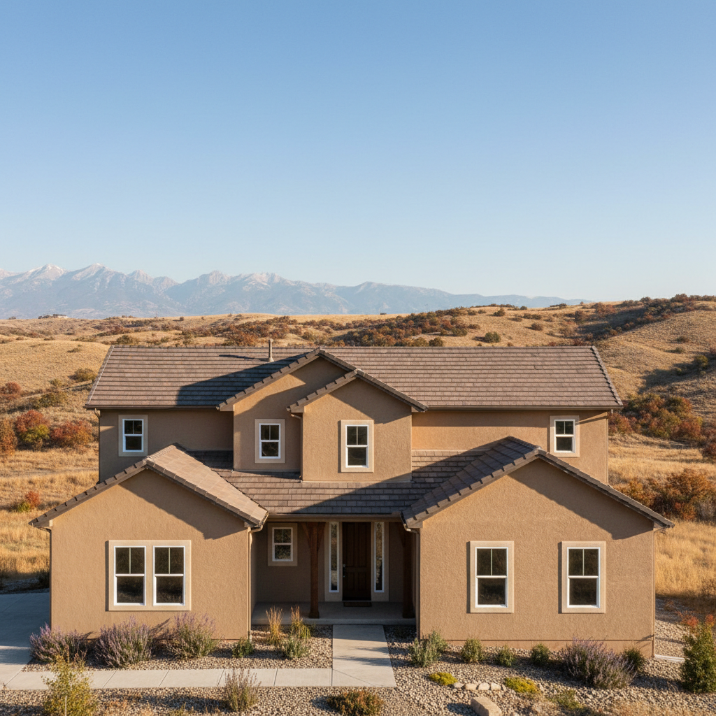 Completed residential stucco work at a residential property in Eagle Mountain, UT
