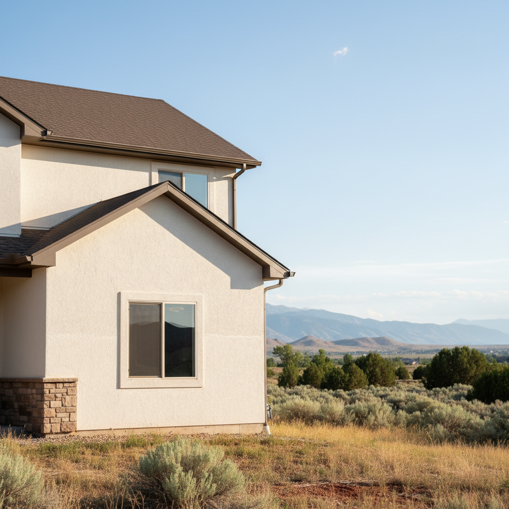 Completed stucco repair work at a residential property in South Jordan, UT