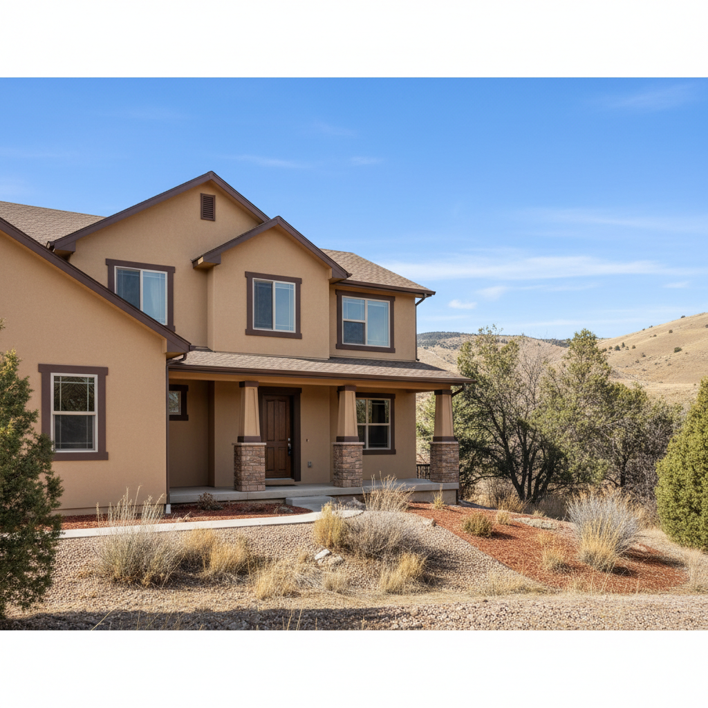 Completed stucco painting work at a residential property in Sandy, UT
