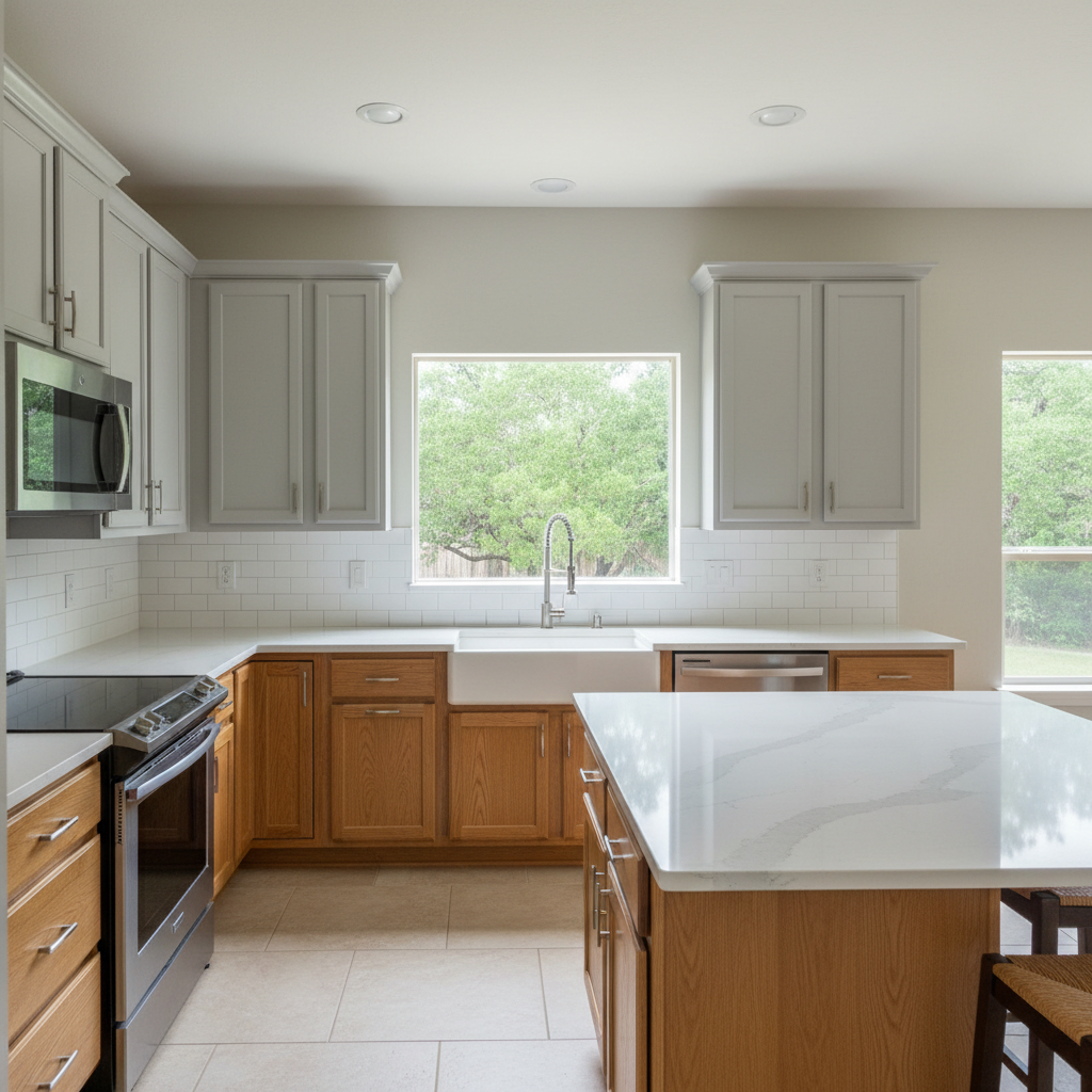 Completed kitchen remodeling work at a residential property in Lakeway, TX