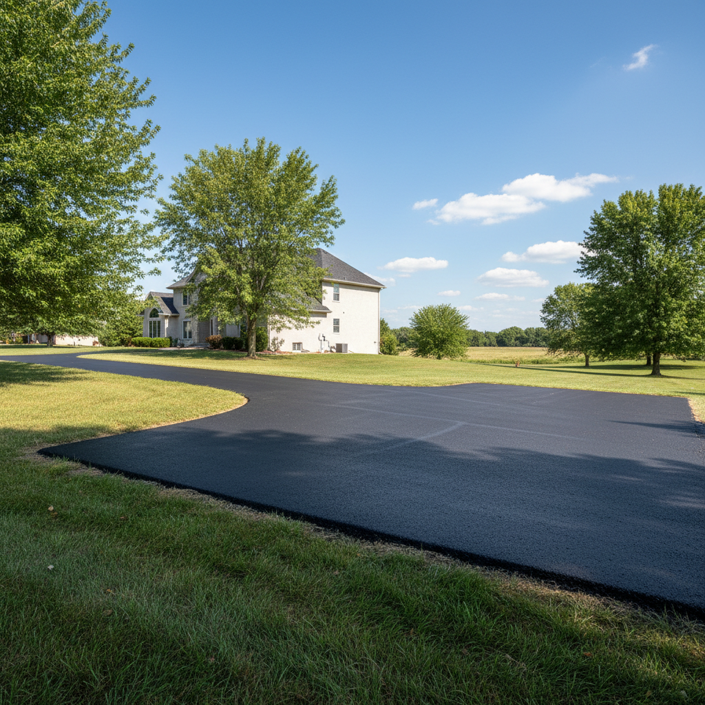 Completed asphalt paving work at a residential property in Clearwater , KS
