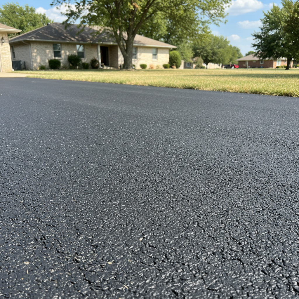 Completed residential asphalt work at a residential property in Clearwater , KS
