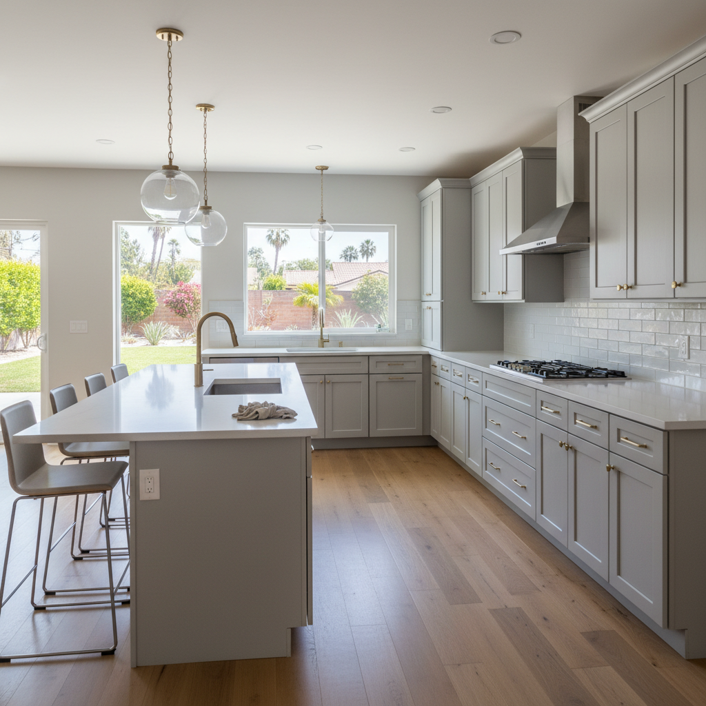 Completed cabinet installation work at a residential property in Inglewood, CA