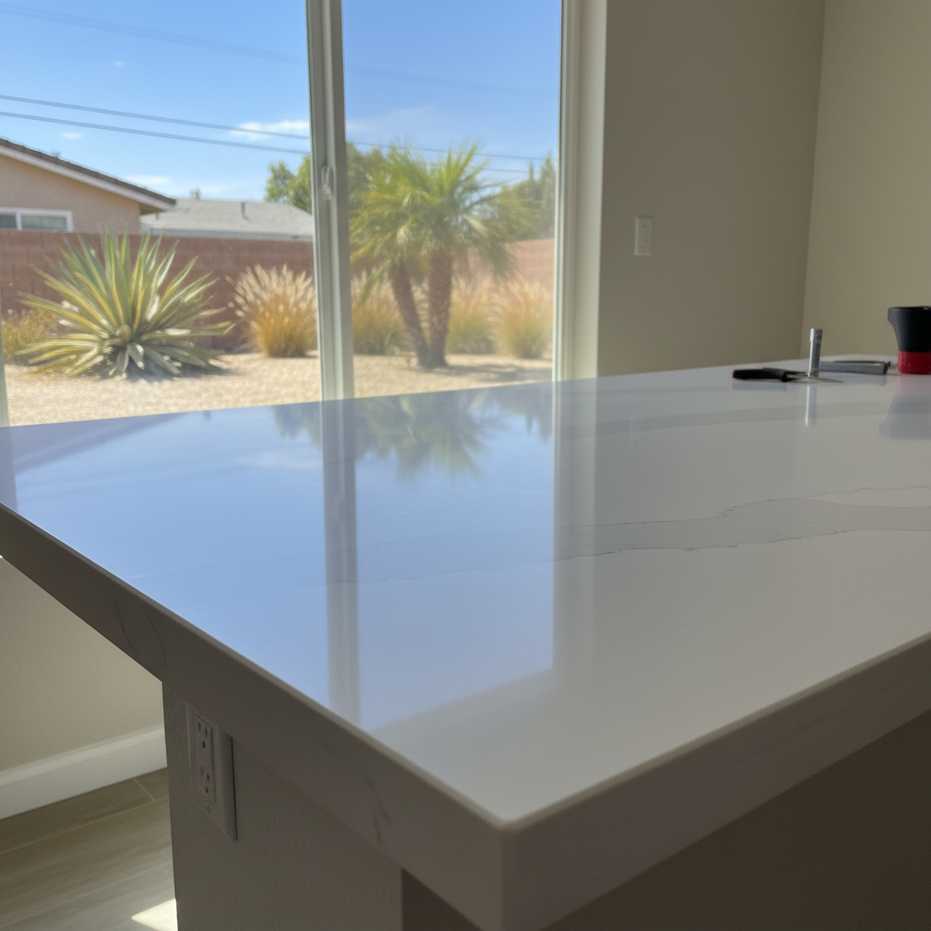 Completed countertop installation work at a residential property in Inglewood, CA