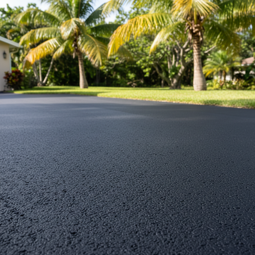 Completed driveway paving work at a residential property in Sunrise, FL