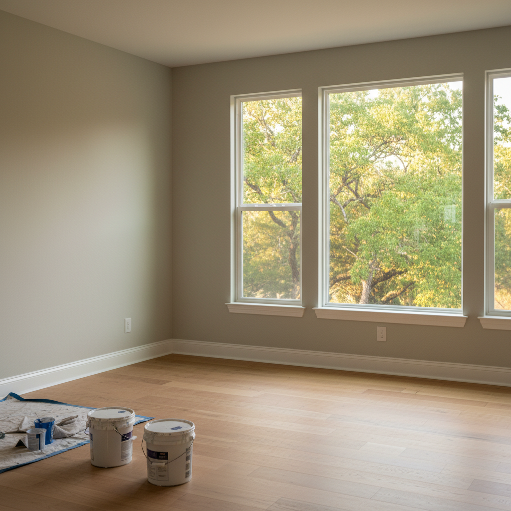 Completed interior painting work at a residential property in Lakeway, TX