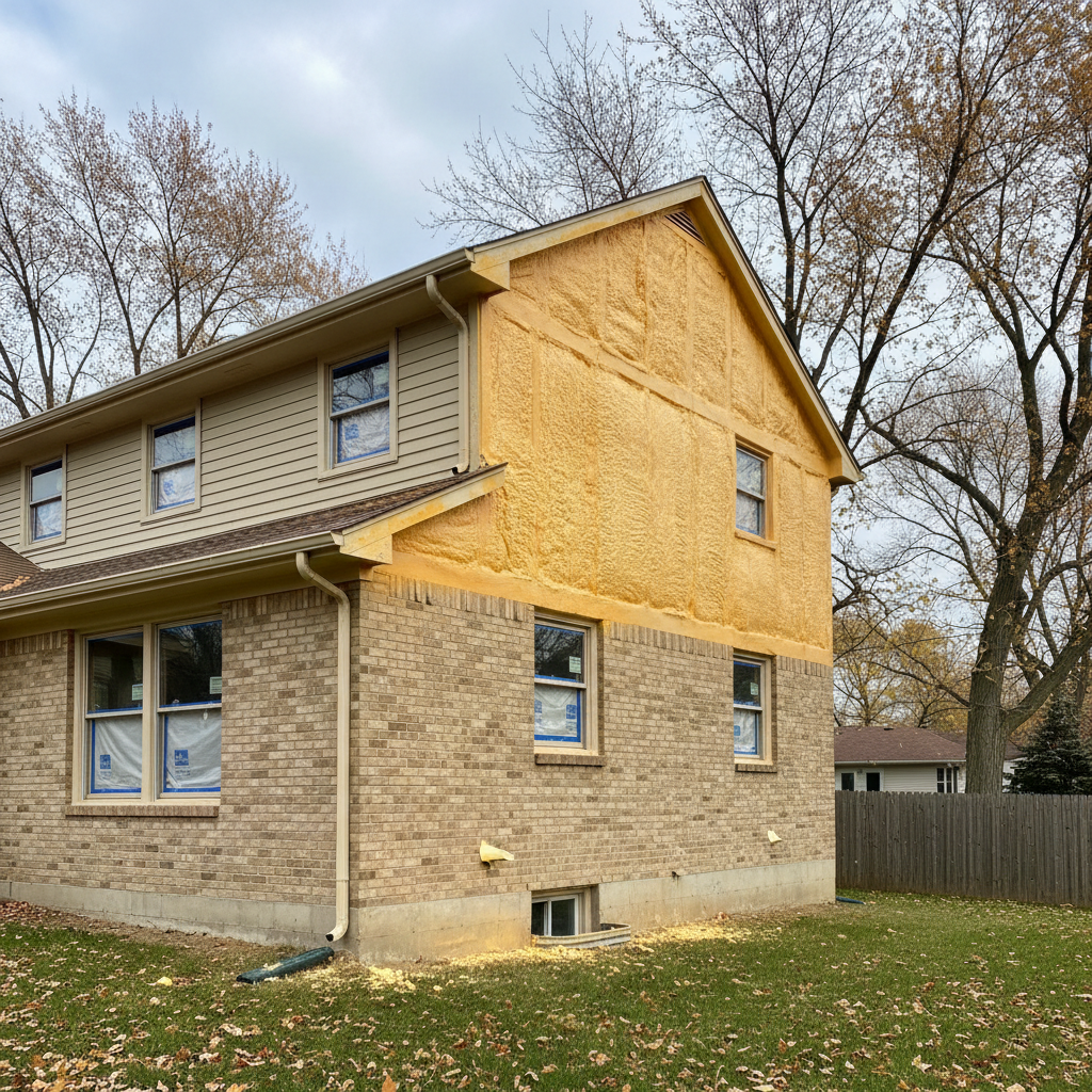 Completed closed cell spray foam work at a residential property in Elgin, IL