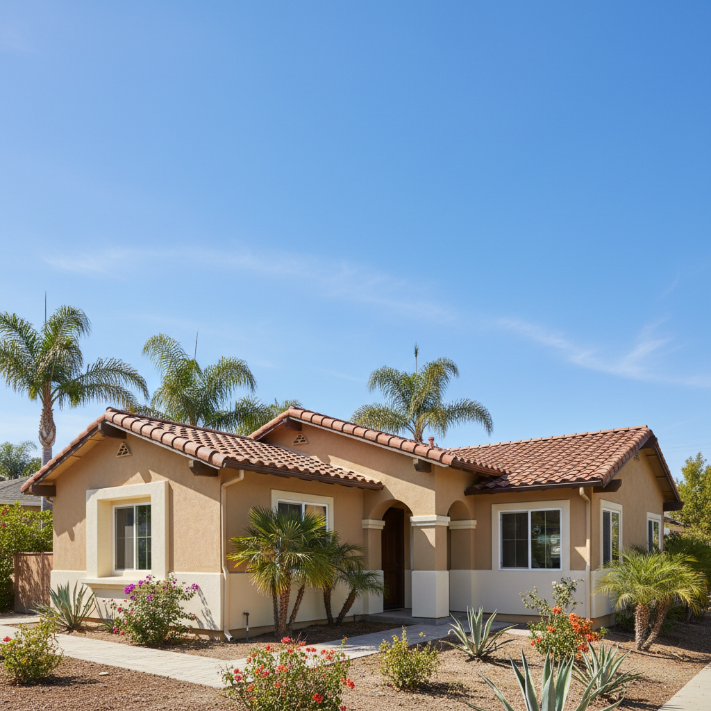 Completed stucco replacement work at a residential property in San Dimas, CA