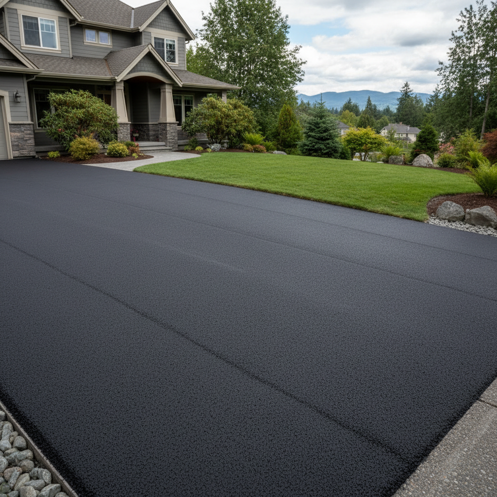 Completed residential asphalt work at a residential property in Vancouver, WA