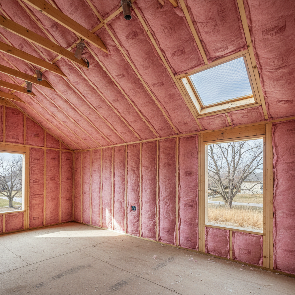 Completed batt insulation installation work at a residential property in Elgin, IL
